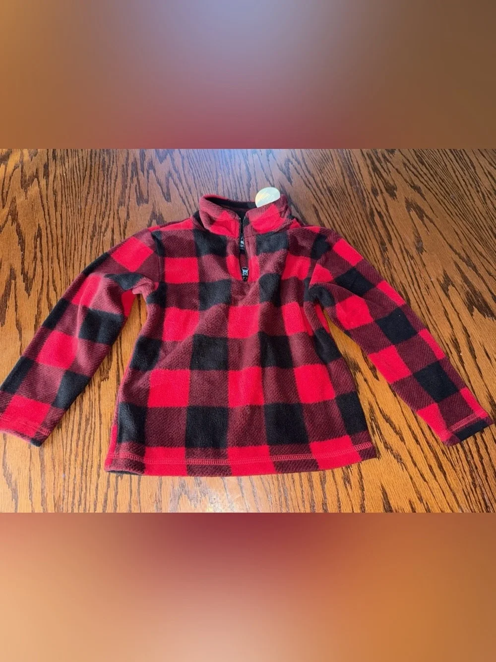NWT Boys XS 4 Buffalo Plaid 1/4 Zip Fleece Sweatshirt Childrens Place Christmas